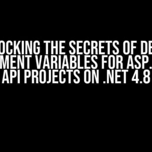 Unlocking the Secrets of Debug Environment Variables for ASP.NET Web API Projects on .NET 4.8